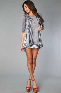 LA Boutique The Striped Gabriella Dress in Midnight  Karmaloop 