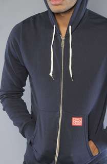 Obey The Trademark Zip Up Hoody in Dark Navy  Karmaloop   Global 