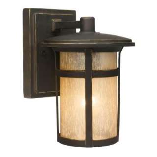   Round CraftsmanWall Mount 1 Light Outdoor Dark Rubbed Bronze Lantern