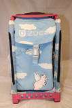   BLUE CLOUDY FLYING PIG FRAMED ROLLING TRAVEL CASE SUITCASE BAG DUFFLE