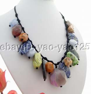 Amazing Jasper&Crazy Lace Agate&Lapis Necklace  