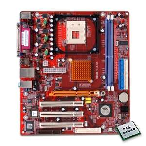 PCChips M955G Via Socket 478 MicroATX MotherBoard and an Intel Pentium 