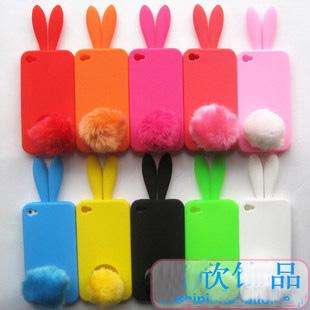 Hot Pink Bunny Rabbit Rubber Case Silicone Cover Skin W Holder For 