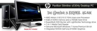 HP Pavilion Slimline s5304y Refurbished Desktop PC   AMD Athlon II X2 