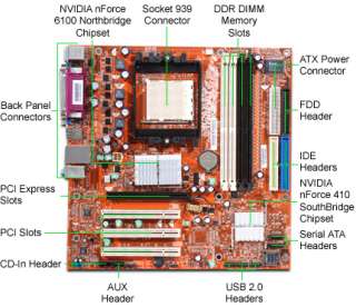 Foxconn 6100K8MA RS NVIDIA Socket 939 MicroATX Motherboard / Audio 