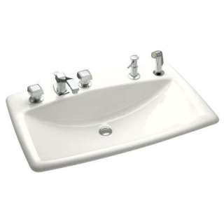   Rimming Bathroom Sink with 8 in. Centers at Left in White DISCONTINUED