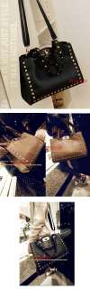 2012 New Fashion Rivet Women PU Leather Shoulder Handbag Purse Tote 