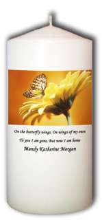 Personalized Remembrance & Memorial Candle   Butterfly  