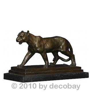 Dekofigur Jaguar Raubkatze Bronze Figur Statue Antik  
