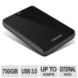 Toshiba HDTC607XK3A1 Canvio 3.0 Portable Hard Drive   750GB, USB 3.0 