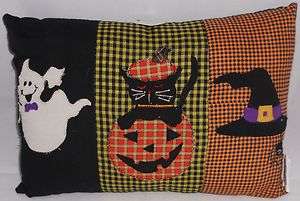   Decorative Pillow Ghost,Black Cat and Witches Black Hat  