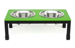 DOUBLE bowl Elevated RAISED DOG FEEDER sizes up to 18 (#250662161764)