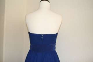 NEW BCBG RUELLA STRAPLESS LONG TIERED DRESS Gown Blue  