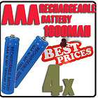 4x AAA 1800mAh 1.2V Ni MH Rechargeable battery 3A Blue 