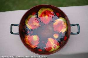 Moorcroft Flambe Glaze Deep Tazza in Autumnal Red Leaf & Berries 