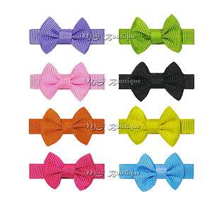 10 LUXURY BABY PET DOG HAIR CLIPS small cute BOWS WHOLESALE HANDMADE 