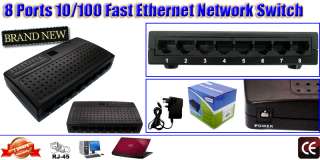 8Port HI Speed Ethernet Network LAN Splitter HUB Switch  