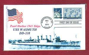 USS WASMUTH DD 338 Pearl Harbor 1941 Photo Cachet Cover  