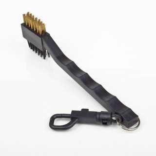 Golf Club Brass Bristles Brush Cleaning Tool &Snap Clip 2 Way Cleaning 