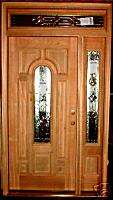 Solid Wood Entry Door w/ Sidelight & Transom AT  