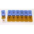 Pillenose Pillenbox Blau (Abends) / orange (Morgens) Tablettenbox Medi 
