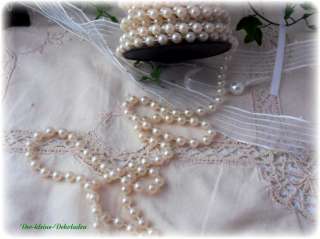 1M Perlenband Hochzeit Tischband Perlenschnur creme  