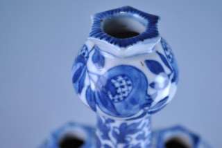   Antique Chinese Blue & White Porcelain Tulip Vase, Qing Dynasty  