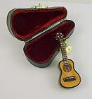 Dollhouse Miniature Acoustic Guitar w/Case