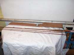 HEDDON TWO PEICE W/TWO TIPS BAMBOO FLY ROD &METAL CASE 7 1/2 FT # 13 