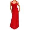FourFlavor Elegantes Abendkleid lang, rot  Bekleidung