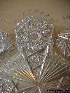 Vintage Elegant 2 Handled Cut Glass Bowl Multi Motif  