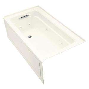 KOHLER Archer 5 ft. Whirlpool with Left Hand Drain in Biscuit K 1122 