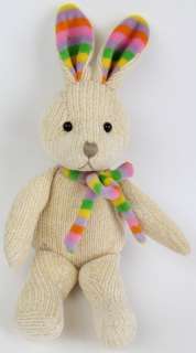 Rich Knit Plush Bunny Rabbit Rainbow Ears & Scarf  