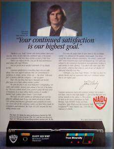 1989 Nady 201 VHF Wireless Receiver JOHN NADY Music Ad  