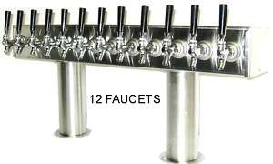 Draft Beer Tower 12 Faucets GLYCOL READY   PTB 12SSG  