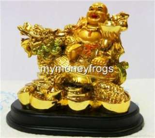 Feng Shui Chinese Gold Happy Lucky Buddha Turtle Dragon  