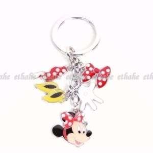 Minnie Mouse Metal Keychain Key Ring Chain Charm 2MPC  