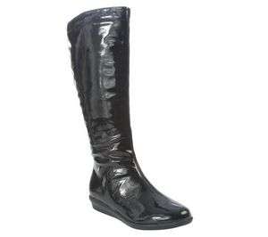 Andrew Geller Sleekers WAIVE Knee High Faux Patent Leather Winter 