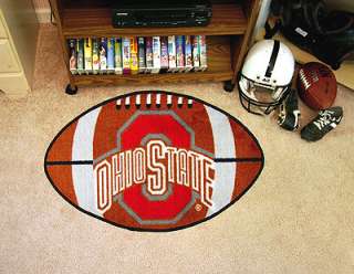 NCAA OHIO STATE Shaped Accent Decor Carpet FOOTBALL RUG  