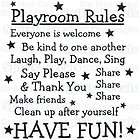 playroom rules nursery school share fun quote vinyl wall decal