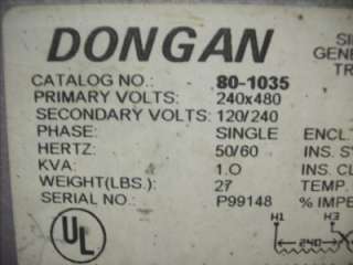 Dongan Single Phase 1 KVA General Purpose Transformer  