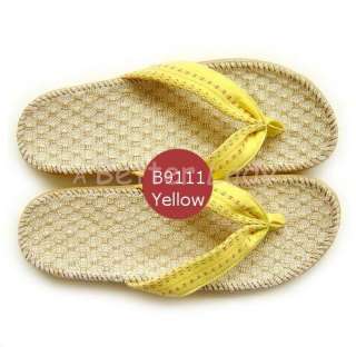 Bamboo Fiber Womens Flip Flops Sandals B9111 Yellow  