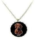 Dachshund Personalized Large Circle Charm & Necklace  ANY PHOTO   TEXT