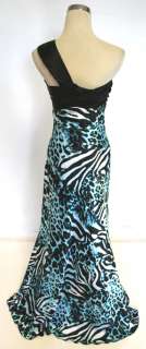 NWT WINDSOR $90 Black / Turquoise Formal Evening Gown 3  