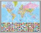 Poster World Map political english karte Rahmen silber Artikel im 