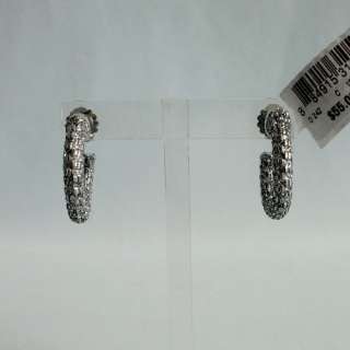KMO Jewel Hoop Post Earrings Silver Glitter $55 #1872  