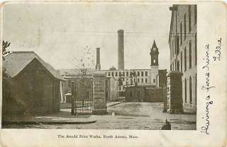 MA NORTH ADAMS ARNOLD PRINT WORKS MAILED 1905 T16063  