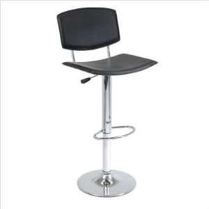 Winsome Spectrum Air Lift Black Stool with Curved Seat (93140)  