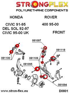 Honda CIVIC Front Lower Shock Mount Bush VTi SPORT  