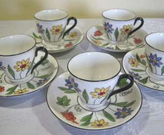 Beautiful Vintage Phoenix Czechoslovakia Set of 5 Coffee Demitasse 